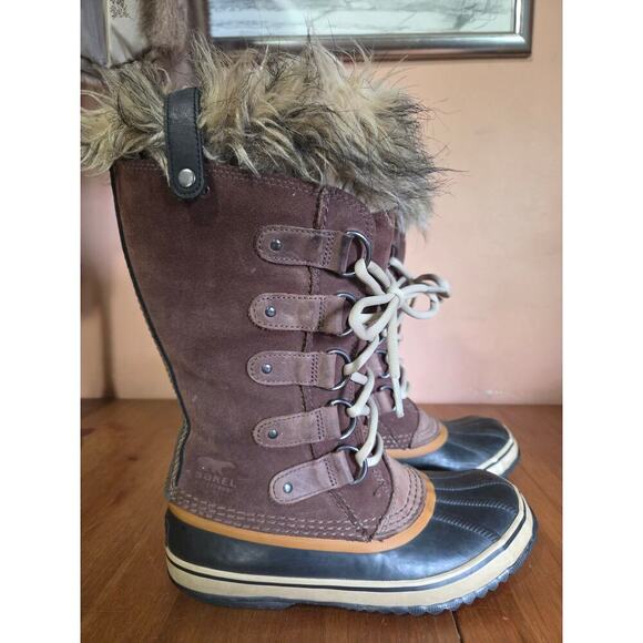 Sorel Joan Of Arctic Winter Boots Womens Size 7 Leather Brown and Black in Color - Picture 2 of 8